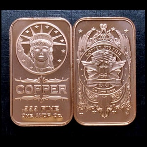 Statue of Liberty - 1oz. Pure Copper Bullion Bar!!