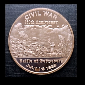 Civil War - Battle of Gettysburg - 1oz. Pure Copper Bullion Round!!