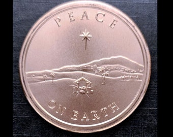 Peace on Earth 1oz. Pure Copper Bullion Round!!