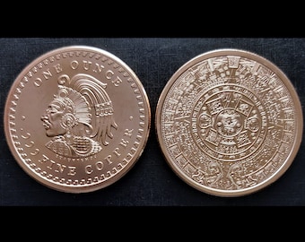 Aztec Calendar - 1oz. Pure Copper Bullion Round!!