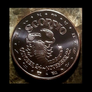ZODIAC - Scorpio - 1oz. Pure Copper Bullion Round!!