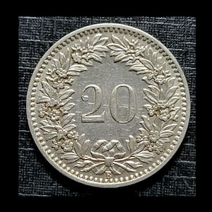Switzerland - 1924B Twenty Rappen EF40 - Extra Fine+