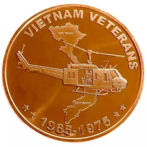 Vietnam Veterans 1oz. Pure Copper Bullion Round!!