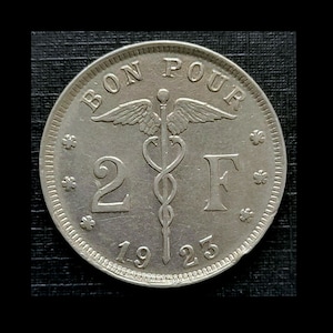 Belgium - 1923 (French) 2 Francs EF - Extra Fine!!