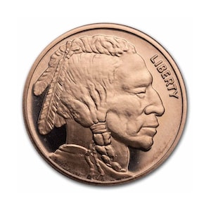 Indian Head and Buffalo - 1oz. Pure Copper Bullion Round!!