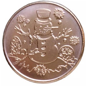 Snowman - 1oz. Pure Copper Bullion Round!!