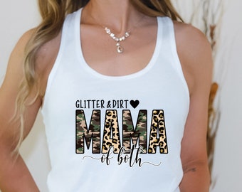 Glitter and Dirt Mom of BothTank Top, Cute Women's Tank Top, Mothers Day Gift,  Mom Tank , Mommy tank top, Mama To Be , New Mom Gift