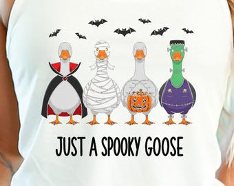 Just a Goose Halloween Tank Top, Funny Goose Shirt, Halloween Goose Tank, Spooky Bird Top, Cute Fall Outfit, Goose Lover Gift