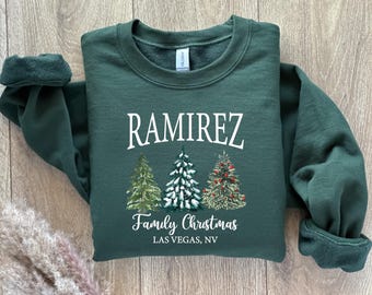 Custom Christmas Trees Sweatshirts, Funny Christmas Crewnecks, Christmas Vacation Family Matching Shirts, Cute Christmas Vacation Sweatshirt