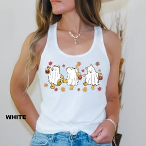 Retro Pooh Ghost Halloween Tank Top, The Pooh Halloween Tank Top, Spooky Season Outfit, Pooh Lover Tank Top, Womens Halloween Tank Top image 6