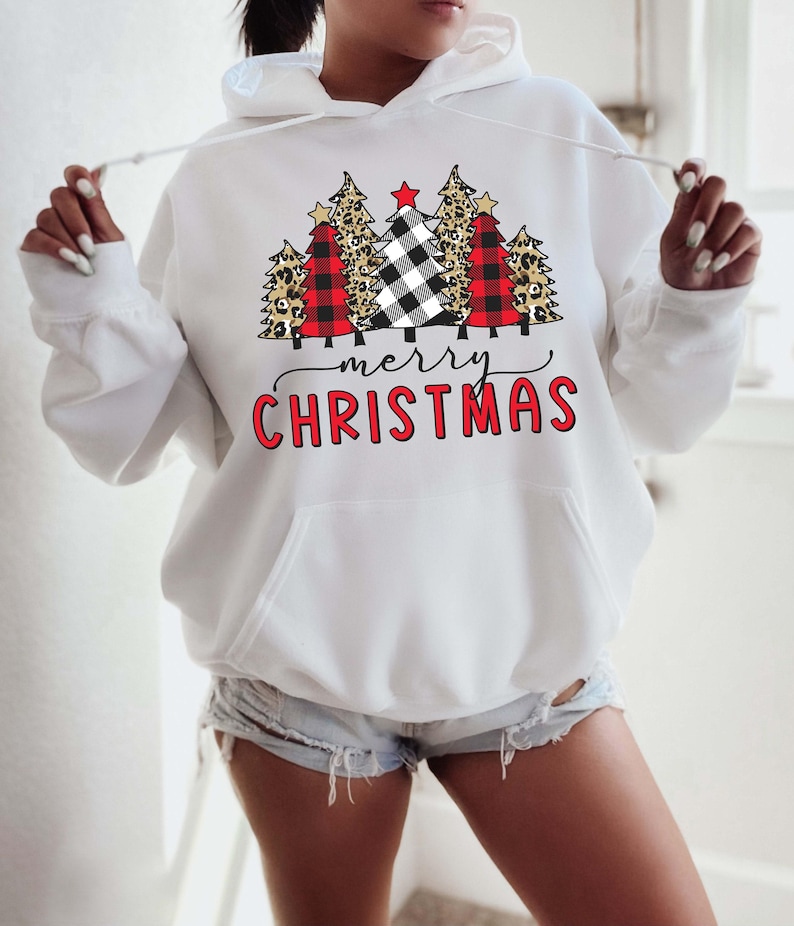 Christmas Hoodie, Christmas trees hoodie, merry Christmas hoodie, Buffalo trees hoodie, Funny and Happy Christmas, Christmas gift Hoodie image 5