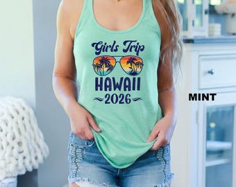 Hawaii Girls Trip Tank Tops, Aloha Vacation  Tank Tops, Custom Group Travel Tee, Girls Weekend Matching Hawaiian Trip Shirt