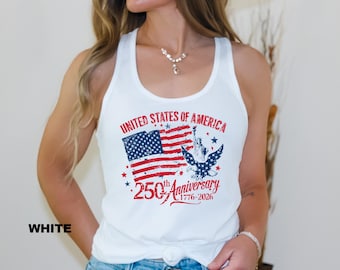 Red White 250th Anniversary Tank Top, America 250 Tank Tops, Fourth July Tank Tops, Usa Anniversary Tank Tops, Independence Day, Freedom Top