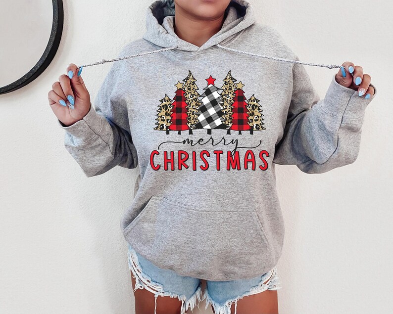 Christmas Hoodie, Christmas trees hoodie, merry Christmas hoodie, Buffalo trees hoodie, Funny and Happy Christmas, Christmas gift Hoodie image 6