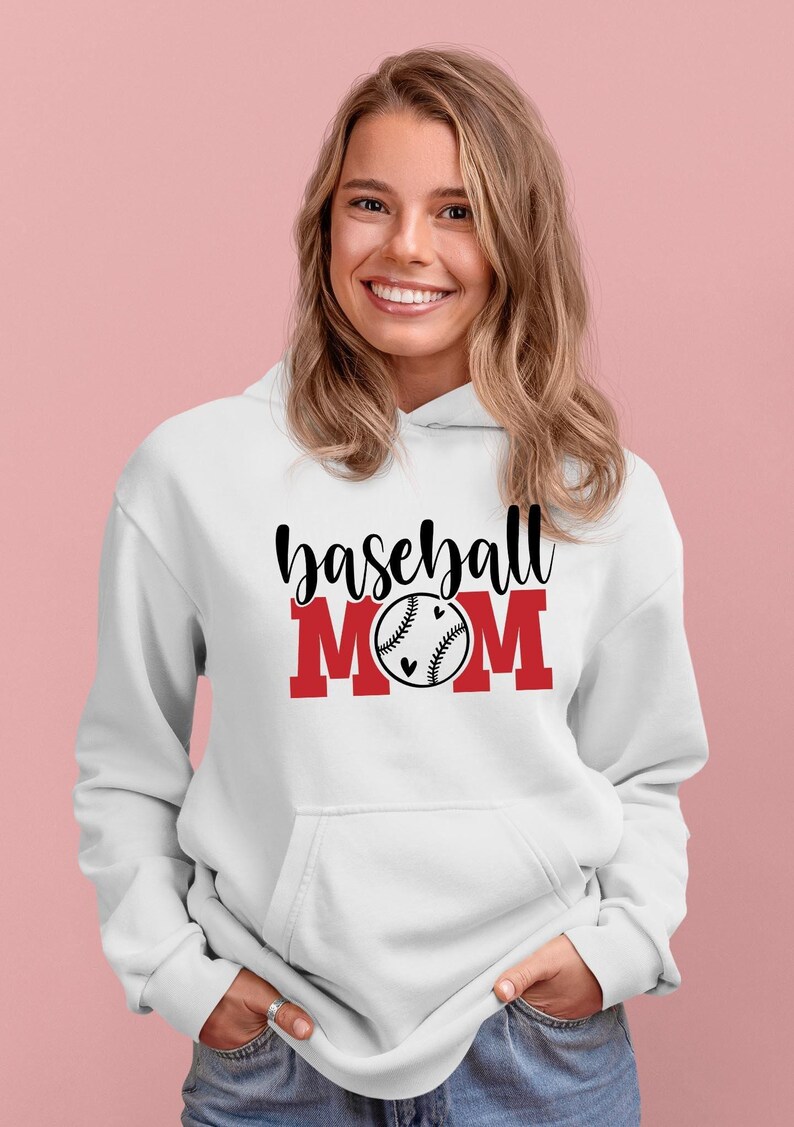 Baseball Mom Hoodie, sport hoodie, Baseball hoodie, baseball graphic, sport mom, game day, Hoodie gift, gift for mom, gift for women image 4