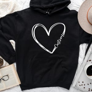 Customized Valentine day Hoodie, Personalized Heart Sweatshirt, Cute Valentine's Sweater, Teacher Valentine's Hoodie, custom Valentine tees image 2
