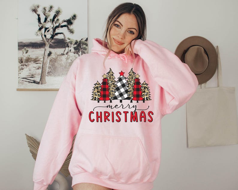 Christmas Hoodie, Christmas trees hoodie, merry Christmas hoodie, Buffalo trees hoodie, Funny and Happy Christmas, Christmas gift Hoodie image 3