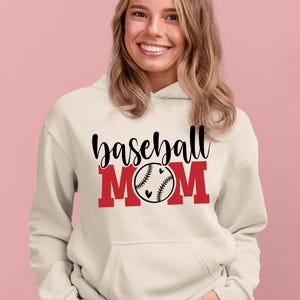 Baseball Mom Hoodie, sport hoodie, Baseball hoodie, baseball graphic, sport mom, game day, Hoodie gift, gift for mom, gift for women image 3