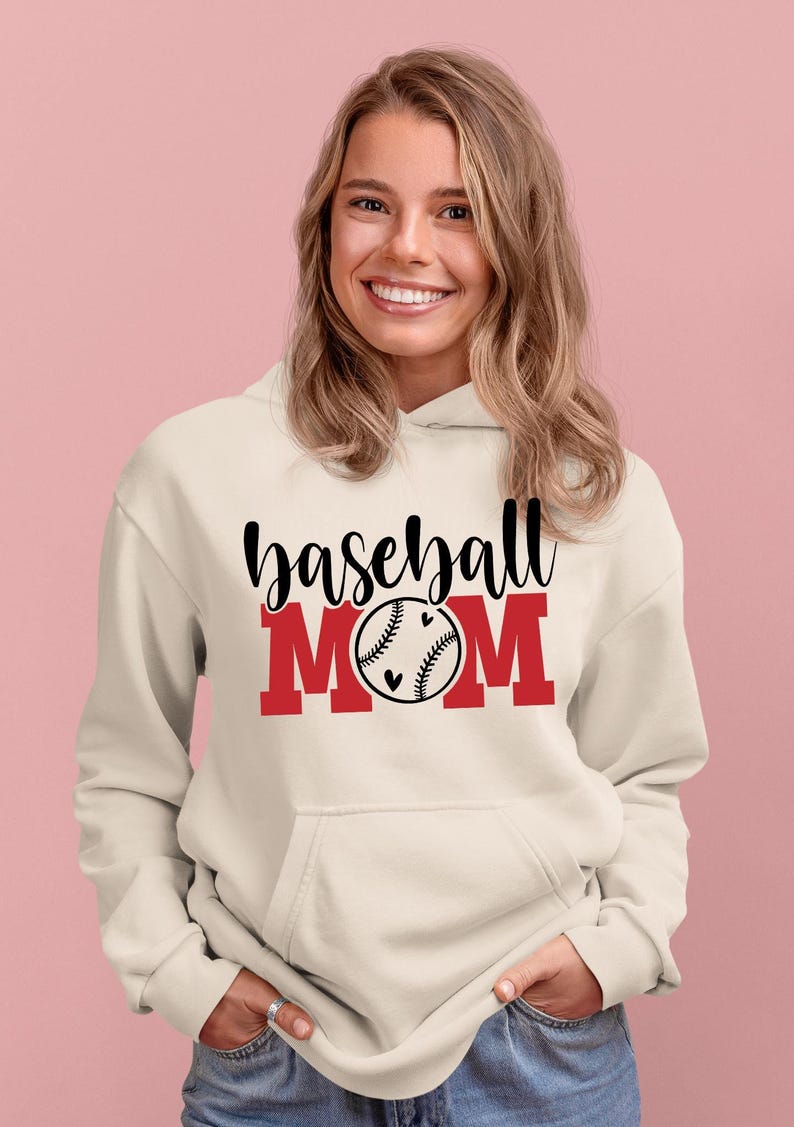 Baseball Mom Hoodie, sport hoodie, Baseball hoodie, baseball graphic, sport mom, game day, Hoodie gift, gift for mom, gift for women image 3