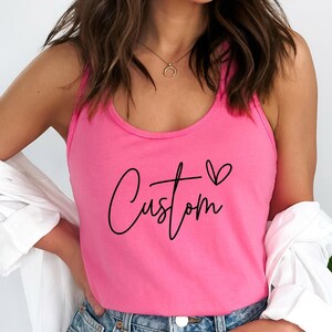 Custom Tank Top, Personalized Gift, Cute Custom Women's Tank Top, Mothers Day Gift, Custom Bachelorette, Custom Name Tank, Wedding Gift, image 4