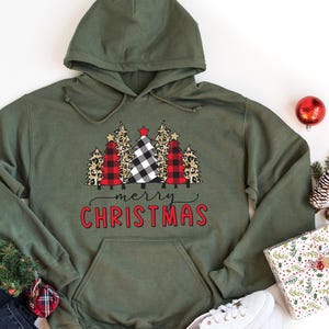 Christmas Hoodie, Christmas trees hoodie, merry Christmas hoodie, Buffalo trees hoodie, Funny and Happy Christmas, Christmas gift Hoodie image 1