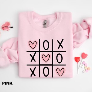 XOXO Tic Tac Toe Sweatshirt, Valentines Heart Sweater, Love Shirt, Funny Valentines Day shirt, Womens Valentines Day Gift, Cute Heart Shirt