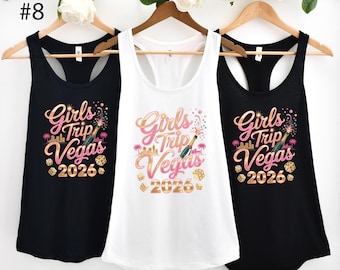 Las Vegas Girls Trip Tank Tops, Vegas Vacation  Tank Tops, Girls Weekend Matching Tee, Casino Party Group Travel  Tank Tops