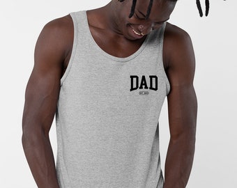 Dad Est 2024 Tank Tops, Personalized Dad Tank Top, Pregnancy Announcement for Dad, Gift for Dad, Father's Day Tank Top, New Dad Tank Tops