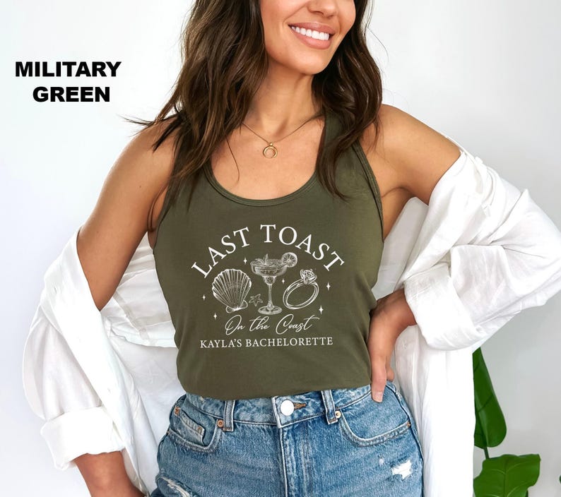 Beach Bachelorette Party Tank Tops, Last Toast on the Coast, Custom Bachelorette Top, Personalized Bachelorette Tank Tops, Nautical Bach Top image 6