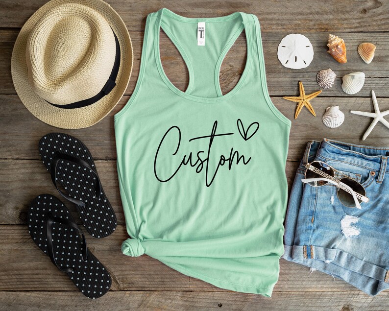 Custom Tank Top, Personalized Gift, Cute Custom Women's Tank Top, Mothers Day Gift, Custom Bachelorette, Custom Name Tank, Wedding Gift, image 3