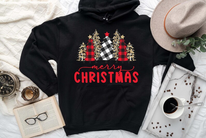 Christmas Hoodie, Christmas trees hoodie, merry Christmas hoodie, Buffalo trees hoodie, Funny and Happy Christmas, Christmas gift Hoodie image 7