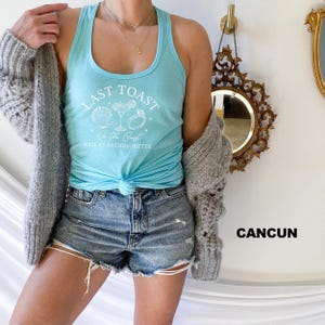 Beach Bachelorette Party Tank Tops, Last Toast on the Coast, Custom Bachelorette Top, Personalized Bachelorette Tank Tops, Nautical Bach Top image 7