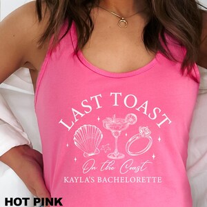 Beach Bachelorette Party Tank Tops, Last Toast on the Coast, Custom Bachelorette Top, Personalized Bachelorette Tank Tops, Nautical Bach Top image 2