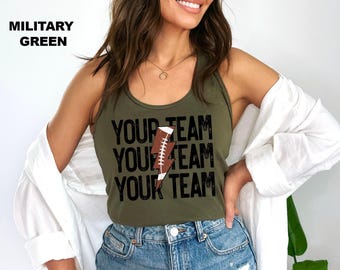 Customized Football Tank top, Your Team Name Football Tanks, Your Name Football, Funny Football Tanks, Game Season Tanks, Football Outfit