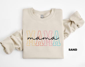 Cute Mama Sweatshirt, Funny Mom Life Sweatshirt, Mother’s Day Gift, Cute Minimal Mom Summer Outfit, New Mama Gifts, Mom Birthday Gifts
