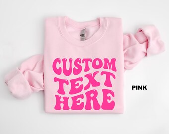 Your Custom Text Sweatshirt, Personalization Hoodie, Custom Sweatshirt, Your Logo Here, Your text here Trendy Custom Kids Sweatshirt