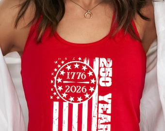 USA 1776-2026 Freedom Tank Top, Patriotic America Tank Top, Vintage USA Graphic Tank, July 4th Outfit, America 250 Gift, Independence Day