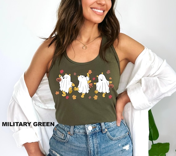 Retro Pooh Ghost Halloween Tank Top, The Pooh Halloween Tank Top, Spooky Season Outfit, Pooh Lover  Tank Top, Womens Halloween Tank Top
