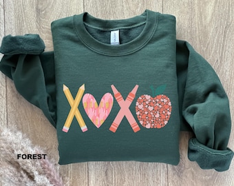 Teacher Xoxo Sweatshirt, Funny Valentines Day Teacher Gift, Womens Valentines Day Shirt, Gift for Teacher, Teacher Valentines Day Matching