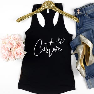 Custom Tank Top, Personalized Gift, Cute Custom Women's Tank Top, Mothers Day Gift, Custom Bachelorette, Custom Name Tank, Wedding Gift, image 2
