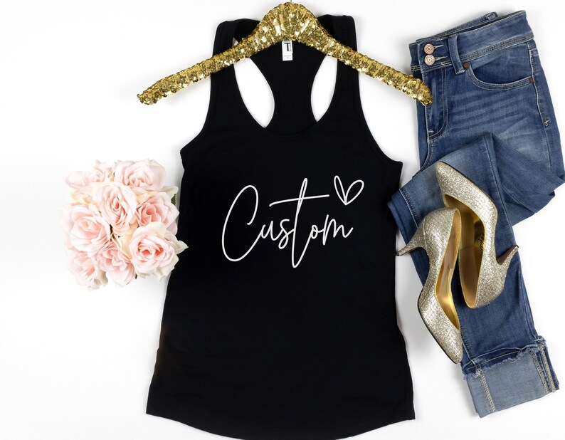 Custom Tank Top, Personalized Gift, Cute Custom Women's Tank Top, Mothers Day Gift, Custom Bachelorette, Custom Name Tank, Wedding Gift, image 2