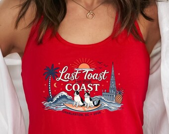 Last Toast on the Coast Tank Tops, Beach Bachelorette Party Tank Tops, Coastal Cowgirl Bridesmaid Tank Tops, Bach Weekend Outfit