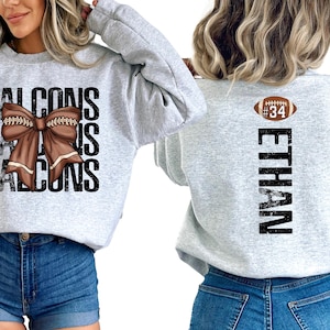 Customized Football  Sweatshirt, Football Game Day Shirt, Football Mama shirts, Personalized Name and Number, Football Fan shirt, Touchdown