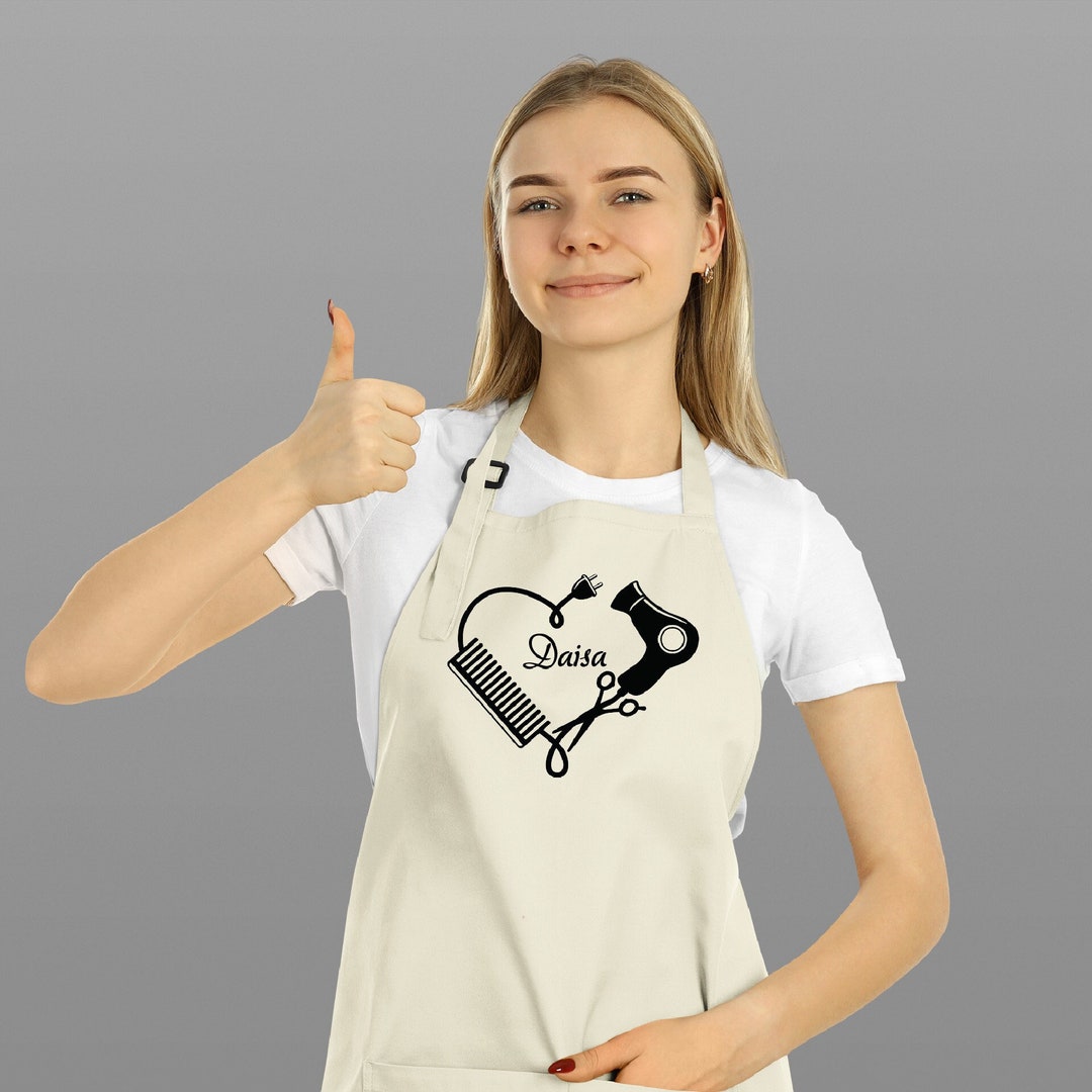 Personalized Hair Stylist Barber Apron With Pocket, Apron Gift for