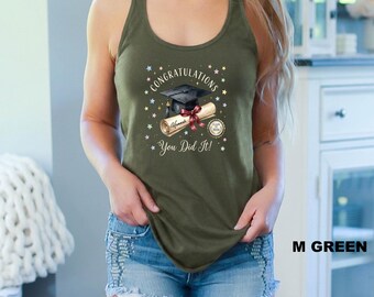 Graduate You Did It Custom Name Tank Top, Personalized Graduation Tank, Class of 2026 Senior Outfit, Graduate Outfit