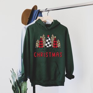 Christmas Hoodie, Christmas trees hoodie, merry Christmas hoodie, Buffalo trees hoodie, Funny and Happy Christmas, Christmas gift Hoodie image 4