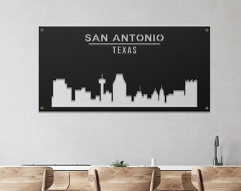 San Antonio Skyline Metal Wall Art, Custom Cityscape Sign