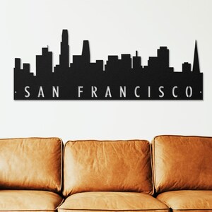 Personalized Metal Sign, San Francisco Metal Art, Custom City Skyline Wall Art, Gift for Housewarming, Early Christmas Gift
