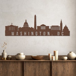 Washington DC Skyline Metal Art, City Metal Sign, Cityscape Wall Art, Gift for Wedding, Housewarming Gift, City Silhouette