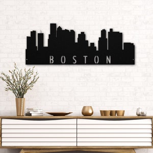 Boston Skyline Metal Art, Custom Cityscape Metal Sign, City Skyline Wall Art, Gift for Housewarming